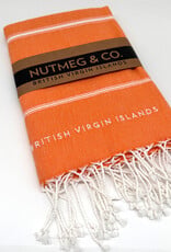 Towel - Turkish Beach BVI Embroidery  - Orange