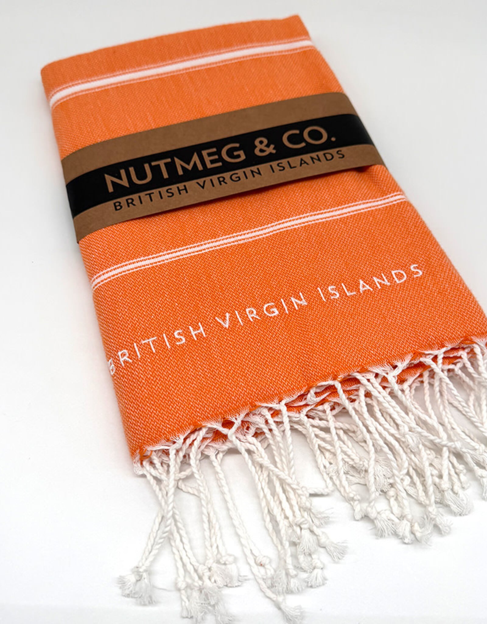 Towel - Turkish Beach BVI Embroidery  - Orange