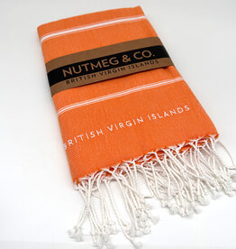 Towel - Turkish Beach BVI Embroidery  - Orange