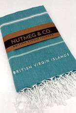 Towel - Turkish Beach BVI Embroidery- Aqua