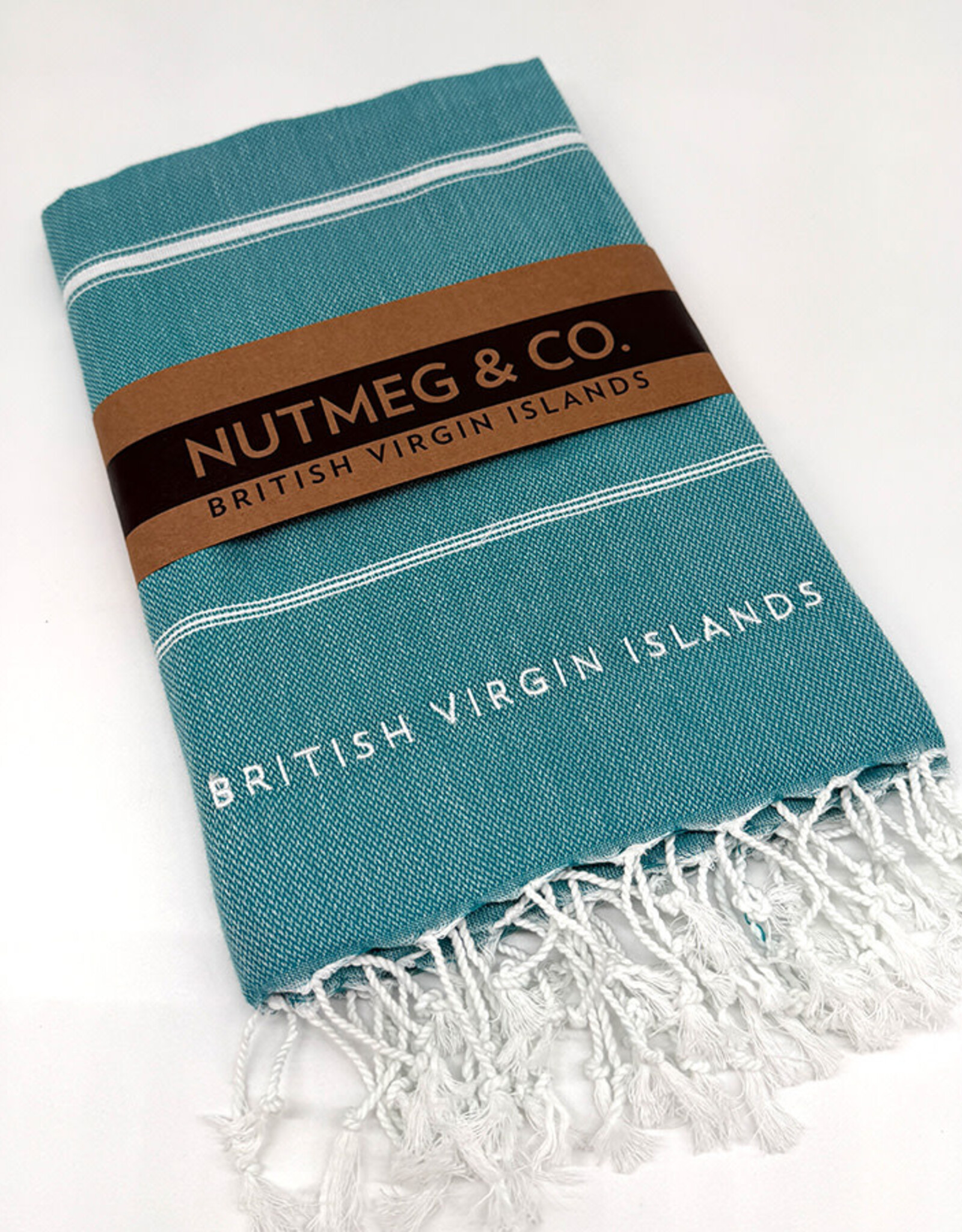 Towel - Turkish Beach BVI Embroidery- Aqua