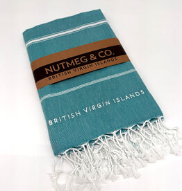 Towel - Turkish Beach BVI Embroidery- Aqua