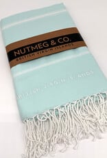 Towel - Turkish Beach BVI Embroidery - Aquamarine