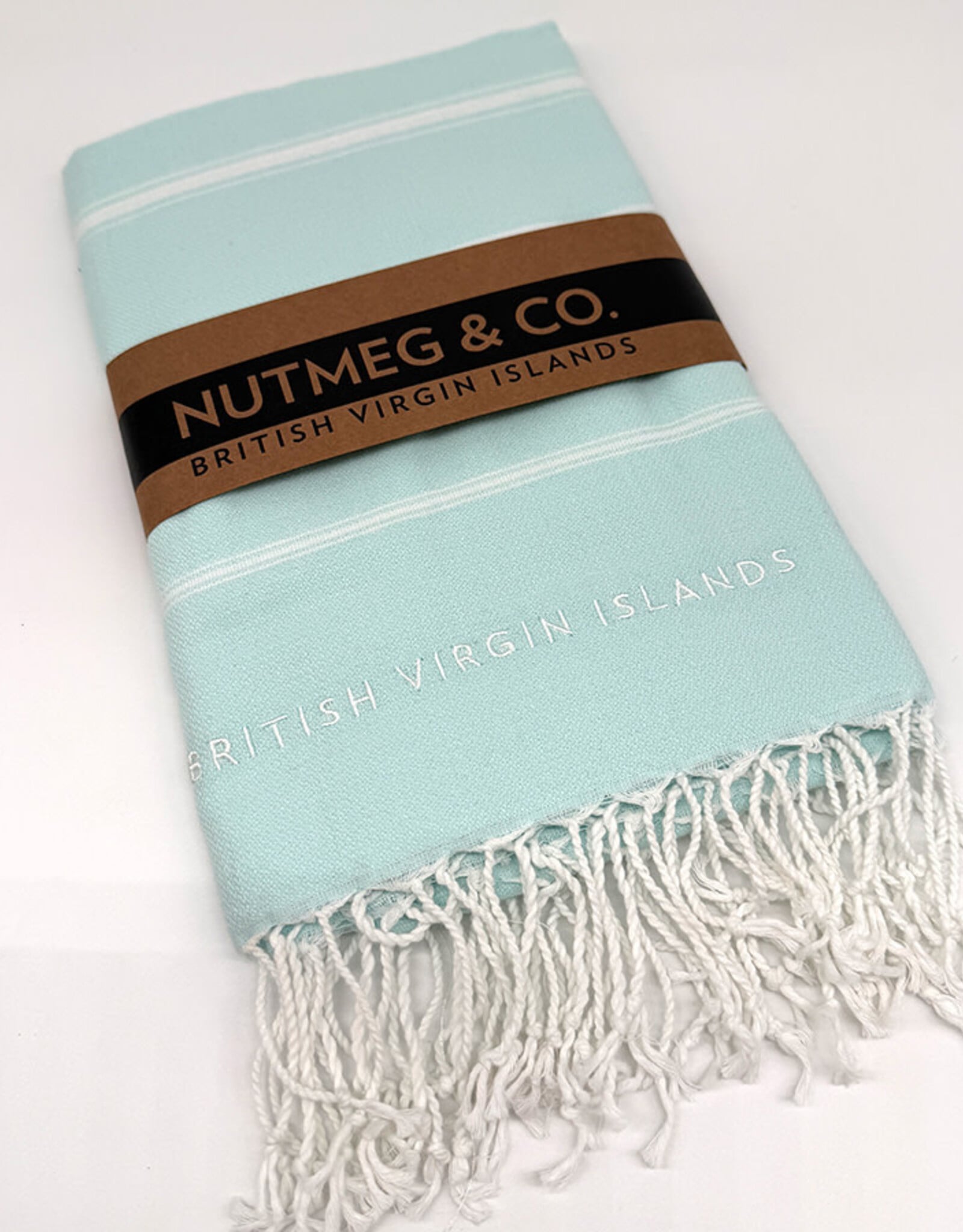 Towel - Turkish Beach BVI Embroidery - Aquamarine