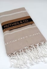 Towel - Turkish Beach BVI Embroidery - Beige