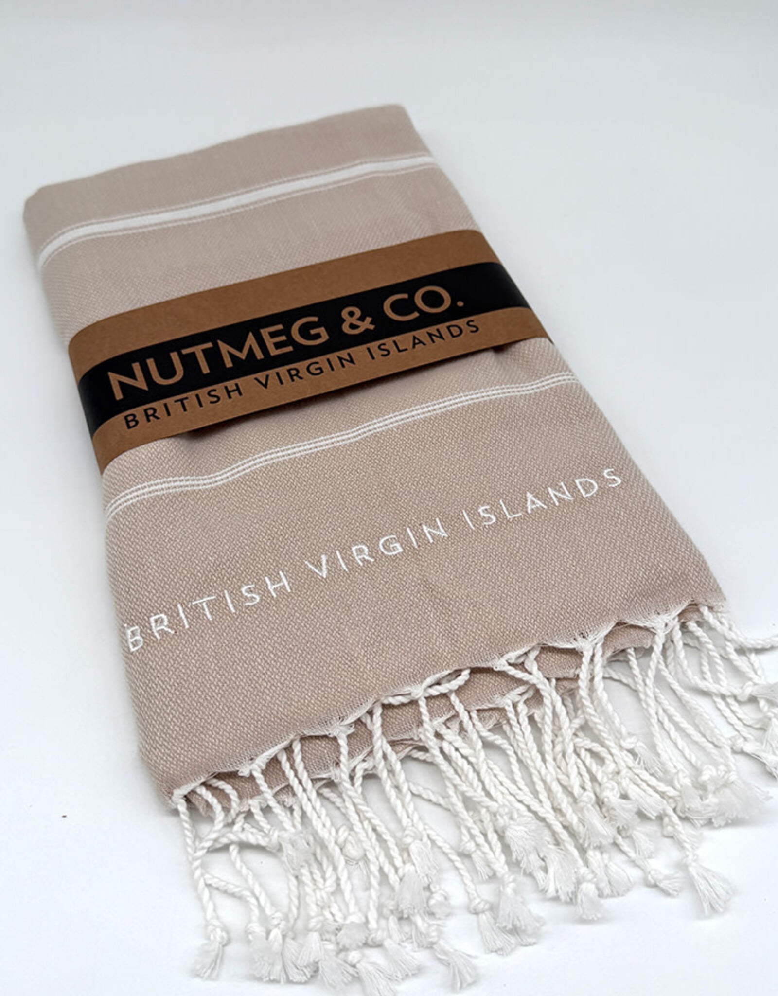 Towel - Turkish Beach BVI Embroidery - Beige