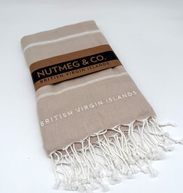 Towel - Turkish Beach BVI Embroidery - Beige