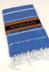Towel - Turkish Beach BVI Embroidery - Night  Blue