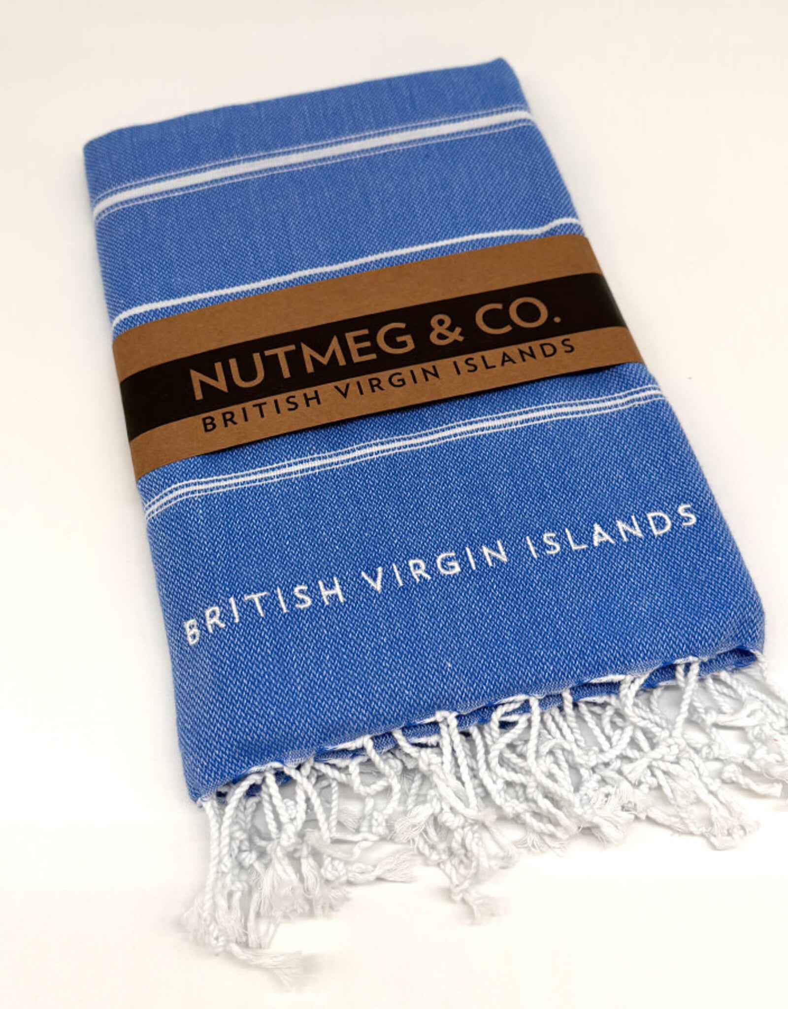 Towel - Turkish Beach BVI Embroidery - Night  Blue