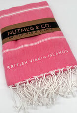 Towel - Turkish Beach BVI Embroidery - Pink