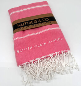 Towel - Turkish Beach BVI Embroidery - Pink
