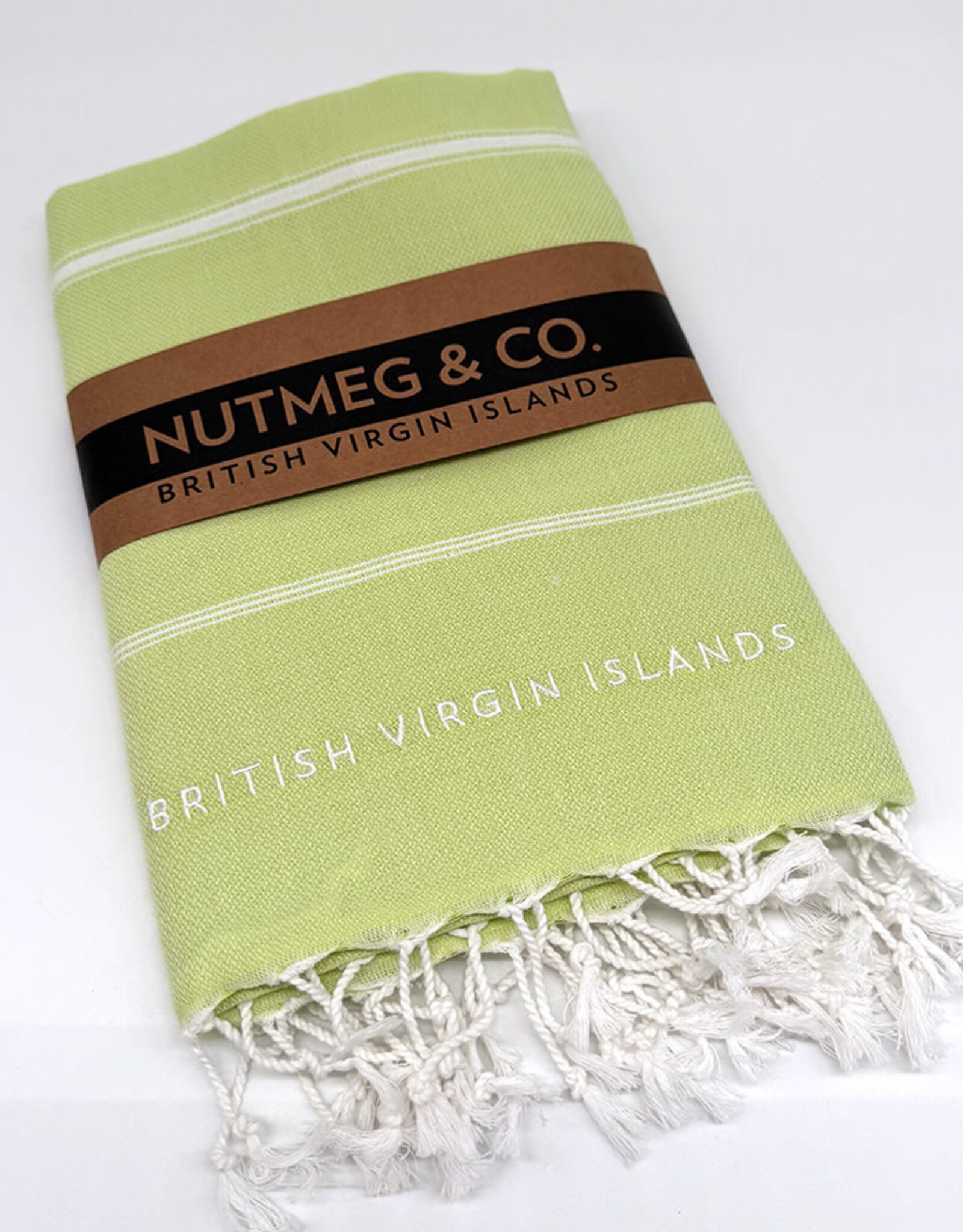 Towel - Turkish Beach BVI Embroidery - Pistachio Green