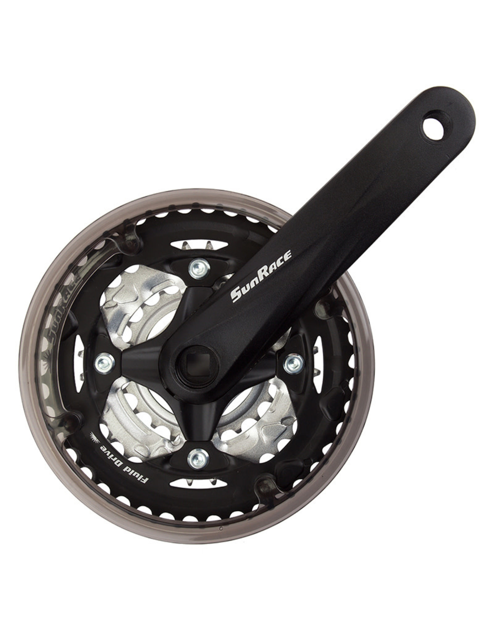 SunRace Crankset SunRacee FCM600 170 mm 42/32/22t Square Taper w/Chain Guard Black/Silver