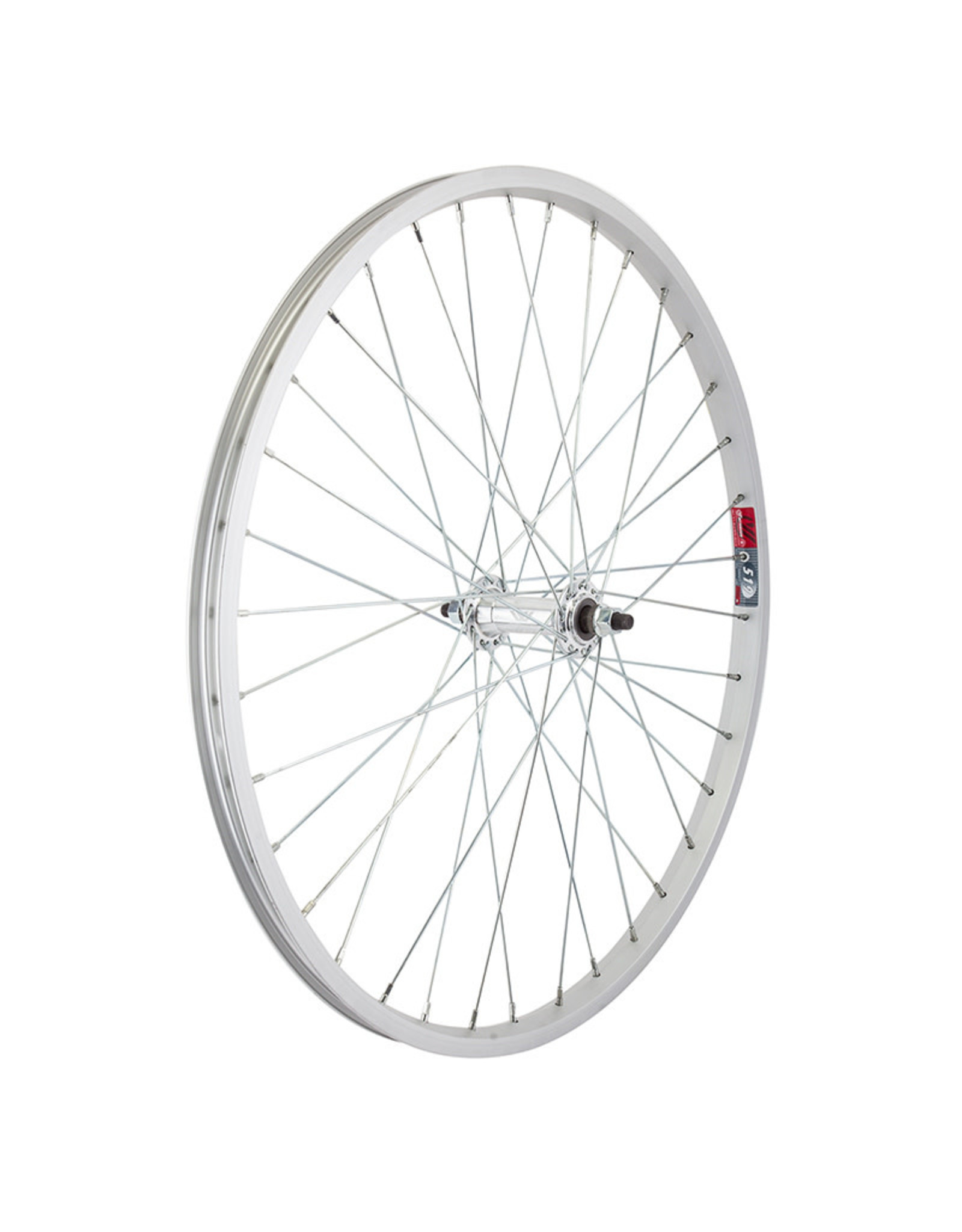 Wheel 24x1.75" Aloy Front 36h 3/8" B/O Silver