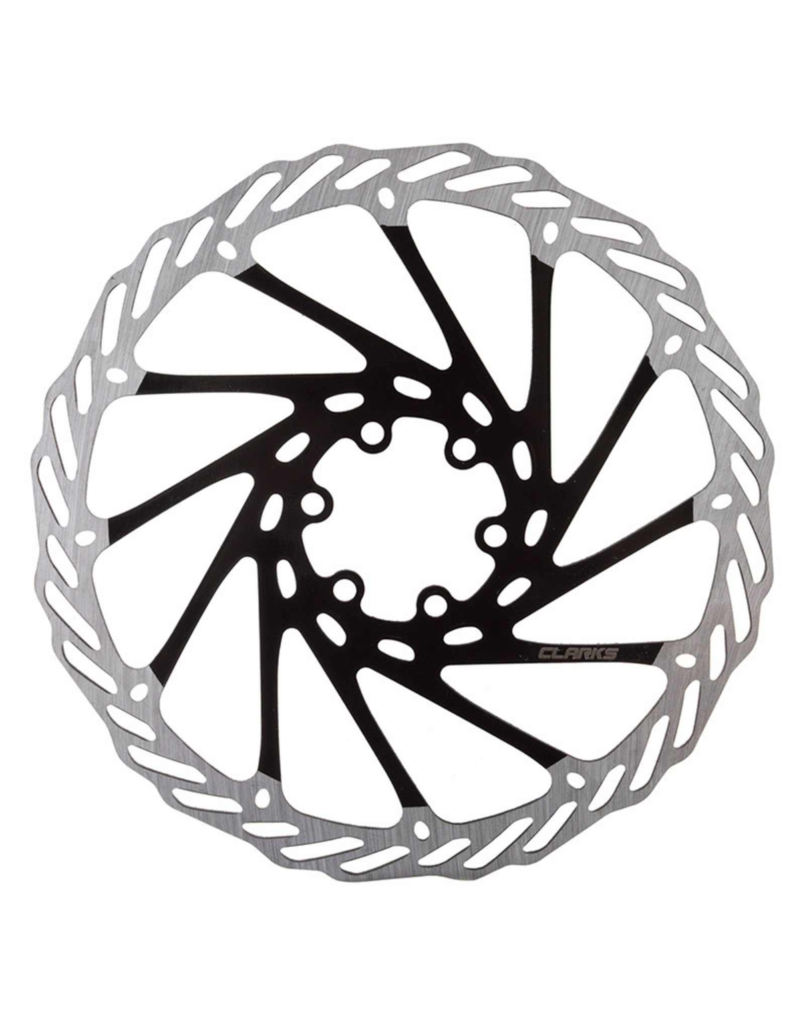 Disc Brake Rotor Clarks 6-Bolt 180 mm Silver/ Black