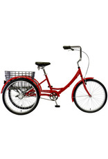 KHS Bicycles Adult Tricycle Manhattan Bicycles Alloy Single-Speed Red