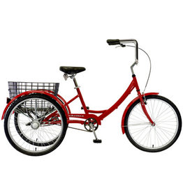 KHS Bicycles Adult Tricycle Manhattan Bicycles Alloy Single-Speed Red