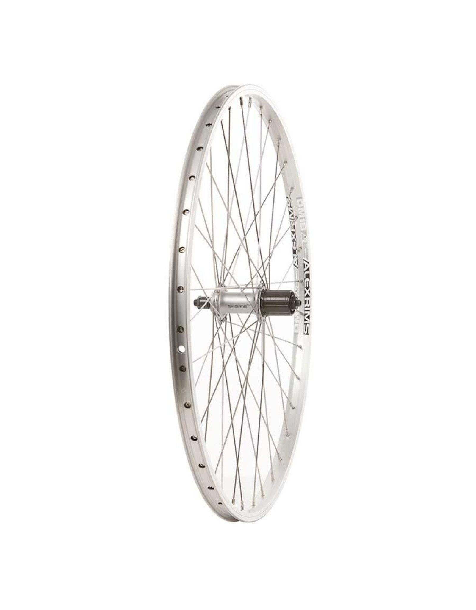 Wheel Alex DM18 Silver/ Shimano Acera FH-T3000 26" 36h QR 135 mm O.L.D. Shimano HG Cassette SS Spokes Silver