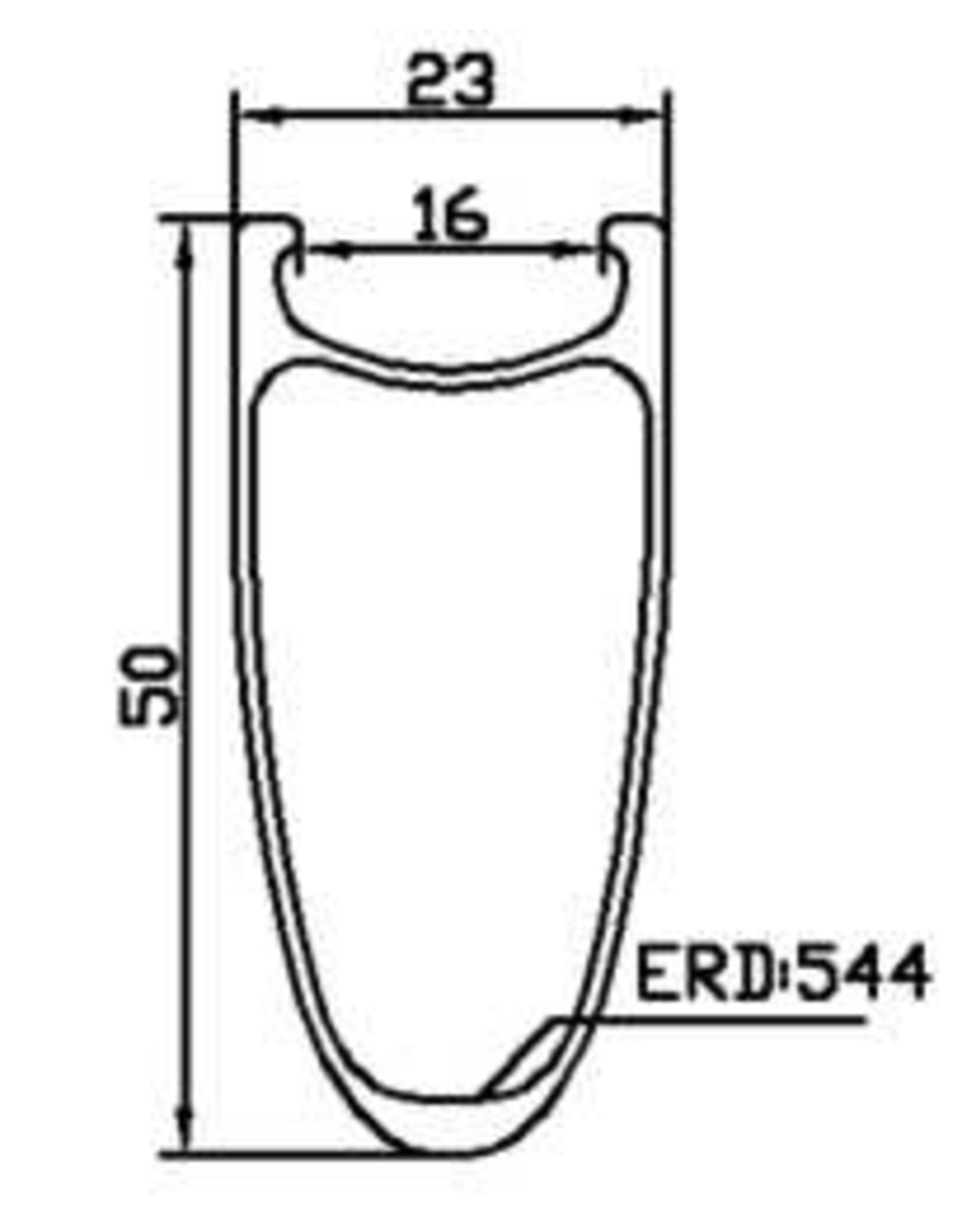 Rim 700c 50 mm Depth 20h 23 mm Outer Width Clincher Carbon