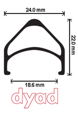 Velocity USA Rim Velocity Dyad 26" 28h Black Non-MSW
