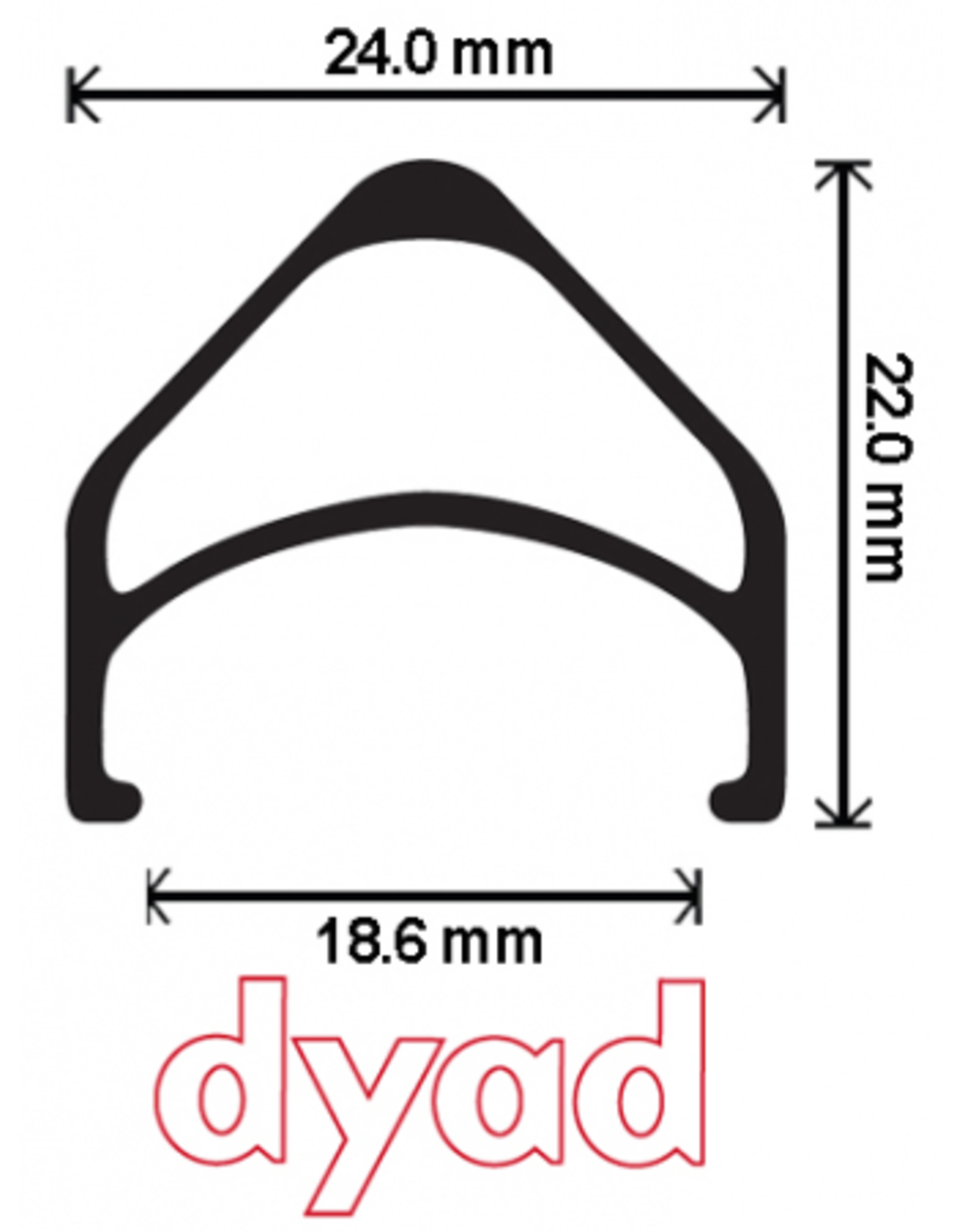 Velocity USA Rim Velocity Dyad 26" 28h Black Non-MSW