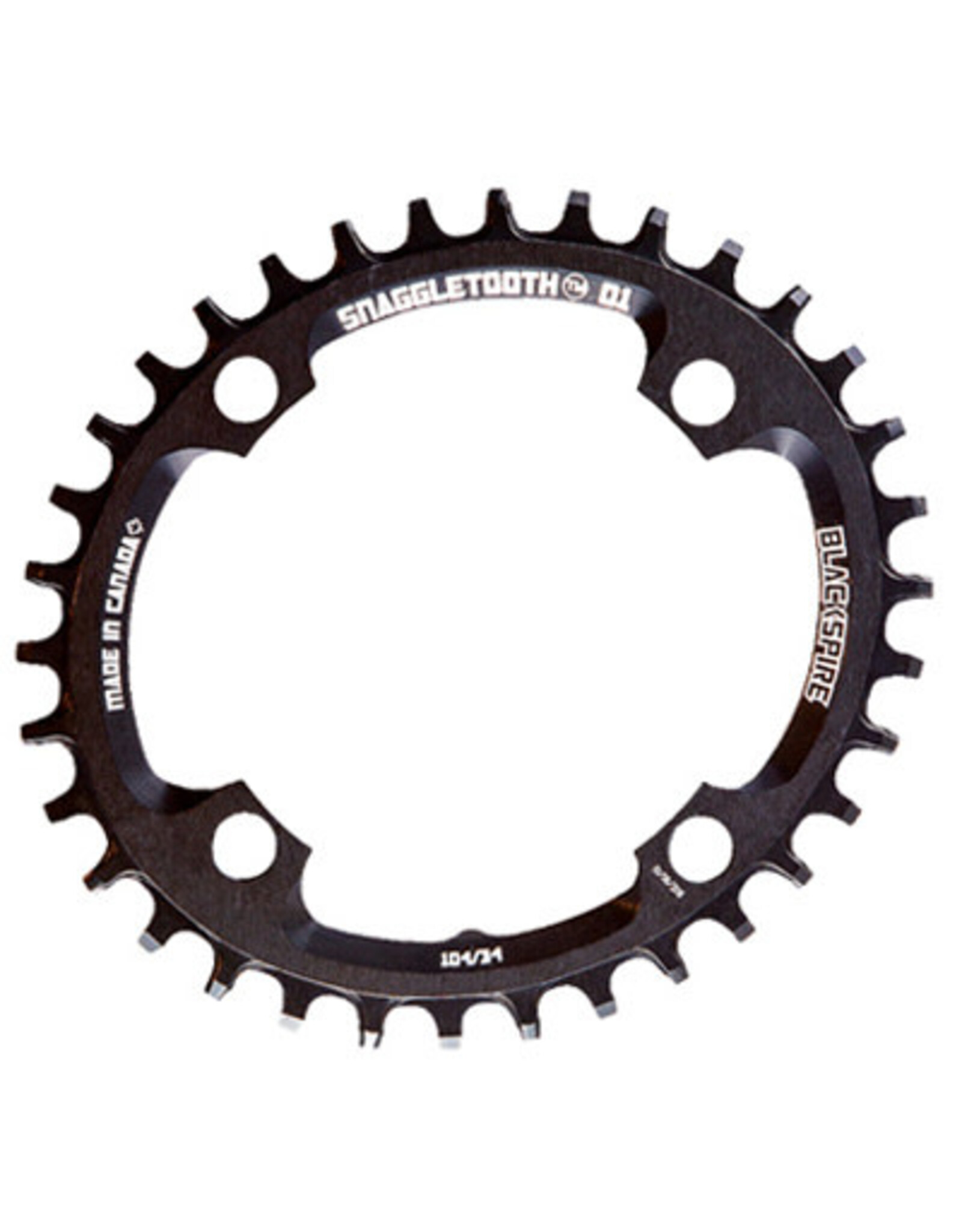Blackspire Chainring Blackspire Snaggletooth N/W Oval 4x104 mm 34T 9/10/11/12-Sp Black