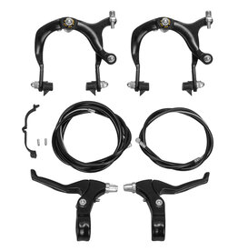 Brakeset Sunlite MX Alloy Front & Rear Calipers & Levers Black