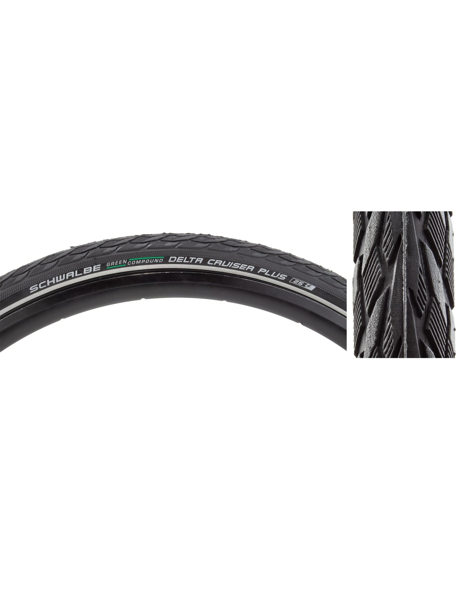 Schwalbe Tire Schwalbe Delta Cruiser+700x32c Active Twin PG Black w/Reflective Stripe