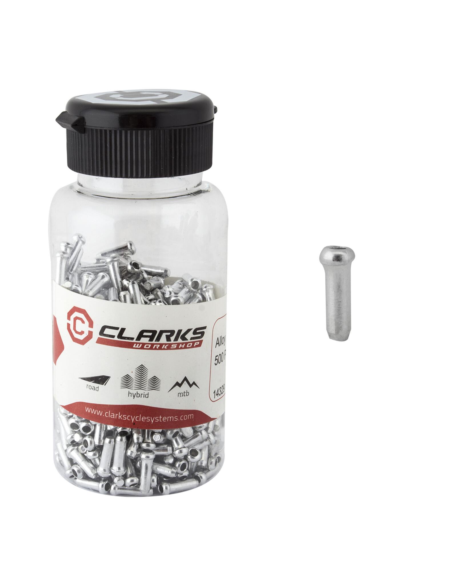 Cable End Tips Clarks Alloy Silver Bottle of 500