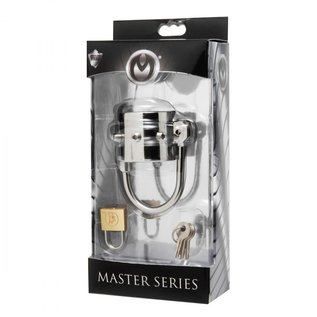 XR BRAND MASTER SERIES SPIKED CAGE BALL STRETCHER WITH SCROTUM SEPARATOR