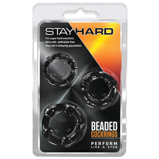 BLUSH BLUSH STAY HARD BEADED COCK RING SET OF 3