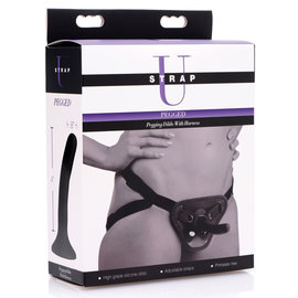 XR BRAND STRAP U PEGGED HARNESS AND 5 INCH DILDO