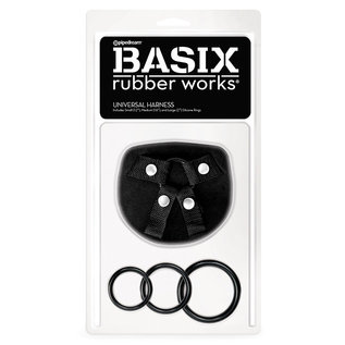 PIPEDREAM BASIX RUBBER WORKS UNIVERSAL HARNESS BLACK PLUS SIZE