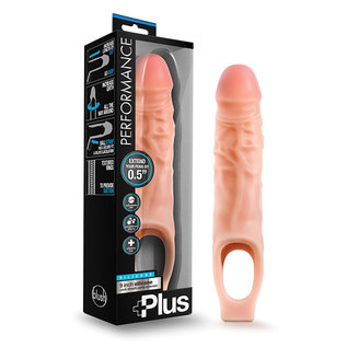 BLUSH PERFORMANCE PLUS SILICONE COCK SHEATH PENIS EXTENDER FLESH