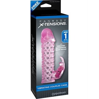PIPEDREAM FANTASY X-TENSION VIBRATING COUPLES CAGE PINK