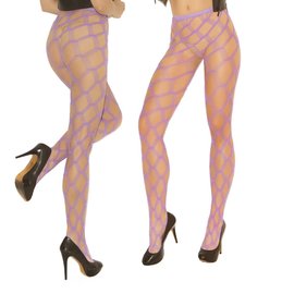 ELEGANT MOMENTS PANTYHOSE DIAMOND NET ONE SIZE PURPLE