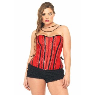 LEG AVENUE LEG AVENUE BETTY CORSET BONING AND FRONT ZIPPER 1X/2X