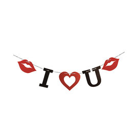 FORUM NOVETIES INC. BANNER I HEART YOU WITH LIPS