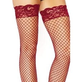 LEG AVENUE THIGH HIGH STAY UP FISHNET LACE TOP ONE SIZE