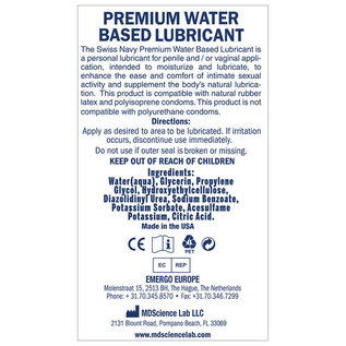 SWISS NAVY SWISS NAVY WATER 4 OZ