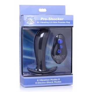 XR BRAND ZEUS PRO SHOCKER ESTIM PROSTATE PLUG VIBRATING WITH REMOTE BLACK