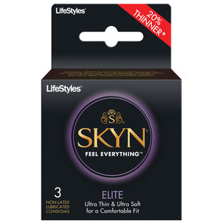 LIFESTYLE CONDOM LIFESTYLES SKYN ELITE THIN LUBRICATED LATEX FREE 3 PACK