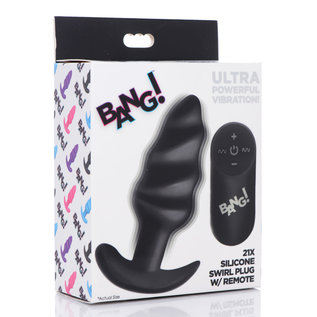 XR BRAND BANG ULTRA POWER VIBRATING SWIRL BUTT PLUG WITH REMOTE