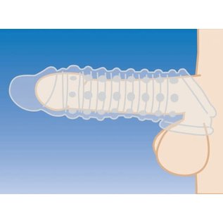 XR BRAND SIZE MATTERS ENHANCEMENT PROSTHETIC 7" CLEAR RIBBED