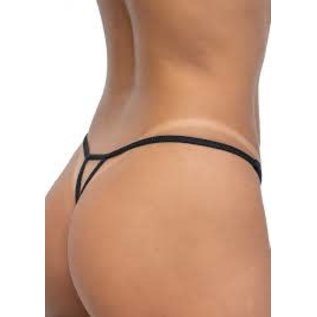 LOVE FOREVER LINGERIE G STRING CROTCHLESS STONE ADJUSTABLE BLACK OS