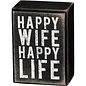 PRIMITIVES BY KATHY INSET BOX SIGN HAPPY WIFE