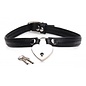 MASTER SERIES LEATHER CHOKER HEART WITH LOCK AND KEY