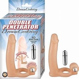 NASS TOYS DOUBLE PENETRATOR COCK RING WITH BULLET FLESH