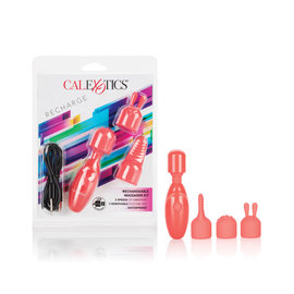 CALIFORNIA EXOTICS WAND MASSAGER KIT RECHARGEABLE RED