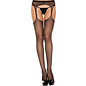 MUSIC LEGS MUSIC LEGS PANTYHOSE SHEER SUSPENDER BLACK ONE SIZE